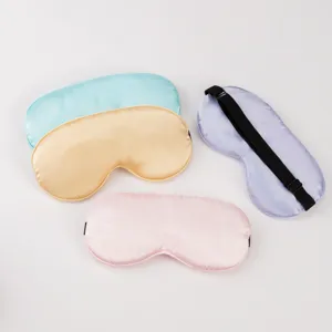 Multi-color silk sleep masks set with adjustable straps for comfortable travel and nap rest.