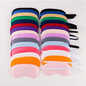 Solid color satin sleep mask, breathable shading eye mask for travel and relaxation, multi-color.