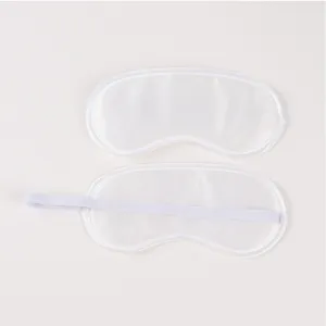 Solid color satin sleep mask detailed view showing front and back with elastic strap for comfort.