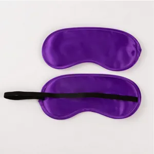 Purple satin sleep mask breathable shading eye mask for travel rest comfortable soft