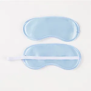 Light blue satin sleep mask smooth silky eye cover breathable blindfold for travel resting home