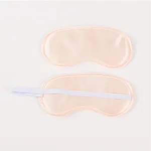 Plain satin sleep mask breathable pink eye mask for travel and sleeping relaxation 1pc