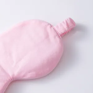 Rosa Baumwoll Schlafmaske fuer Reise und Buero bequeme weiche atmungsaktive Augenmaske