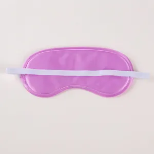 Solid color purple satin sleep mask for comfortable resting, travel, and nighttime sleeping use.