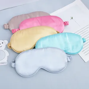 Multicolor silk sleep mask for comfortable sleeping, soft elastic strap travel blindfold.