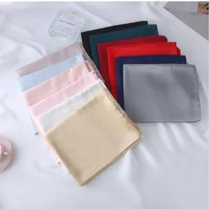 Federa per cuscino in raso tinta unita stile busta morbida e liscia per camera da letto hotel