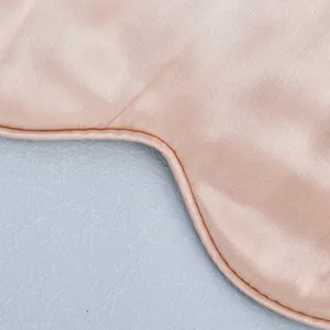 High quality silk sleep mask soft satin eye mask for sleeping travel rest pink smooth fabric.