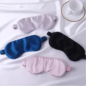 Ensemble de masque de sommeil en soie pure, 4 couleurs en soie de mûrier pour repos.