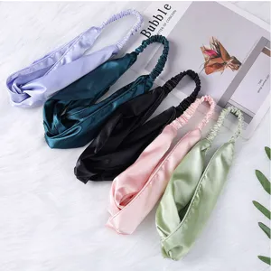 Minimalistisches einfarbiges Satin Haarband weiches breites Wasch Stirnband elegantes Haaraccess