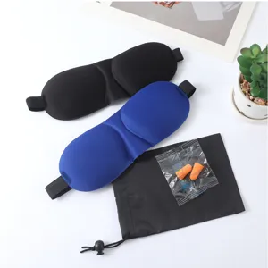 Bequeme 3D Schlafmaske Set mit Aufbewahrungsbeutel und weichen Ohrstöpseln für die Reise.