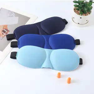 Bequeme 3D Kontur Schlaf-Augenmaske Set mit atmungsaktivem Stoff, Ohrstöpseln und Aufbewahrung.