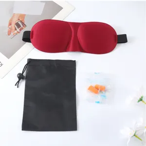 3D Konturierte Schlaf-Augenmaske Set mit Aufbewahrungstasche und Ohrstöpseln atmungsaktiv