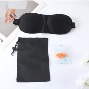 3D Konturierte Schlafmaske Set Atmungsaktive Verdunklungsmaske mit Beutel und Ohrstöpseln