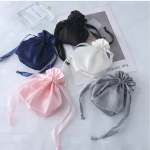 Sacchetto con coulisse in seta di satin confezione regalo gioielli borsa antipolvere