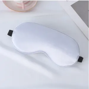 Doppelseitige Kunstseide Schlafmaske, minimalistischer Verdunklungs-Augenschutz mit Gummizug.