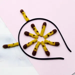 Cerchietto in feltro di lana bambini accessori fai da te forma di fiammifero carino