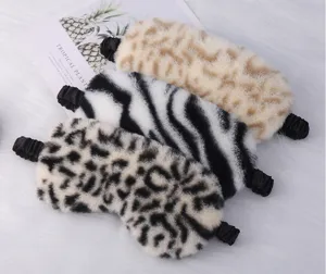 Mascherina per dormire animalier soffice peluche copriocchi morbido riposo comodo