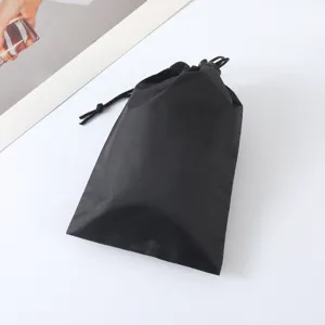 Schwarzer Stoff Kordelzug Aufbewahrungsbeutel für Reise Organizer, leichte tragbare Tasche.