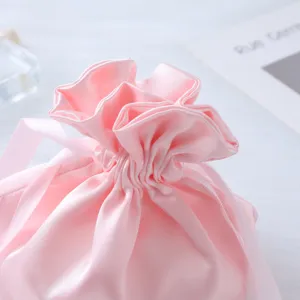 Sacchetto coulisse in raso rosa per gioielli confezione regalo borsa di stoccaggio
