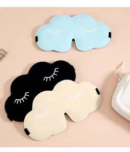 3D cloud sleep eye mask with cute eyelashes, comfortable breathable shading blindfold for daily travel.