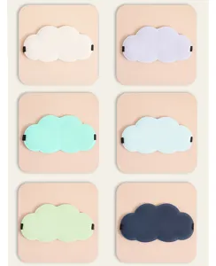 Detail view of 3D cloud sleep mask, soft memory foam, breathable shading eye mask colors.