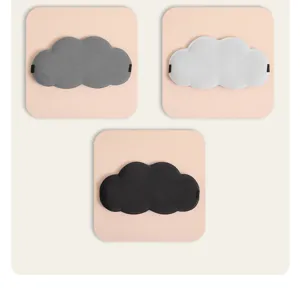 Detail view of 3D cloud sleep mask, breathable memory foam eye shade for restful sleep.