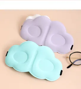 3D cloud sleep mask, breathable memory foam eye shade for restful sleep, comfortable fit.