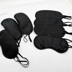 Masque de Sommeil Noir Respirant en Taffetas pour Voyage Sieste Bureau Nuit Repos