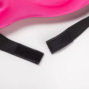 Comfortable 3D sleep eye mask with adjustable elastic strap and secure hook loop closure.