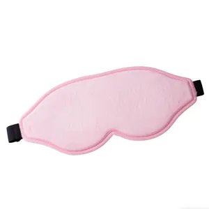 Masque de sommeil 3D en peluche rose confortable, masque yeux respirant pour voyage.