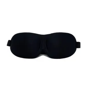 3D contoured black sleep mask detail, ergonomic design with block out light for better rest.
