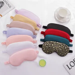 Faux Silk Satin Sleep Eye Mask Double Sided Shading Eye Cover For Sleeping Travel Blindfold Minimalist Solid Color Night Eye Shade