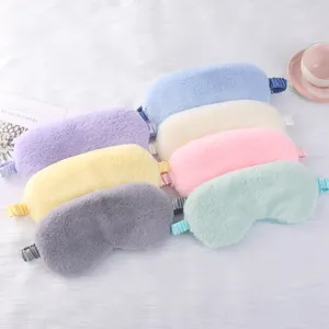 Plush Sleep Mask Soft Faux Rabbit Fur Eye Mask Blackout Eye Cover For Sleeping Travel Home Unisex Comfortable Eye Shield