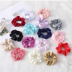 Coleteros de satén para el pelo coletas de seda lisas bandas elásticas accesorios 1pc