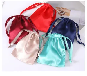 Satin Kordelzug Beutel Schmuck Geschenk Aufbewahrungstasche Mehrfarbig Seide Beutel Neu