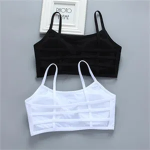 Girls cotton camisole bra developmental thin strap wireless bralette 2 pack kids underwear