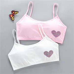 Girls cotton training camisole bra set, soft breathable daily undergarment for kids teens.