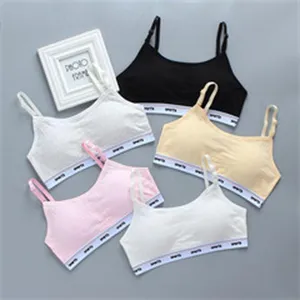 Girls cotton training bra camisole adjustable straps padded no underwire kids underwear