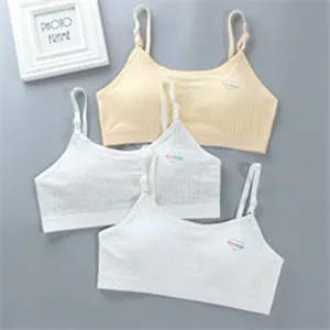 Details of cotton adjustable strap girls training bra, comfortable wireless inner wear.