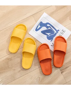 Comfortable summer non-slip home slippers for couples, soft EVA bathroom sandals.