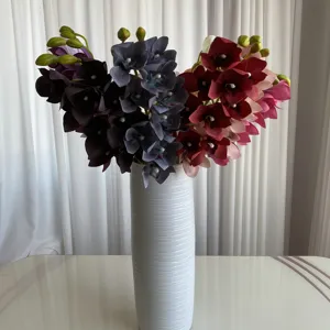 Fleurs artificielles orchidées en vase 10 têtes soie fausses fleurs déco mariage table