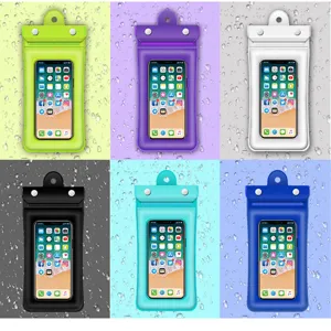Détails de la pochette de téléphone étanche, vitrine multicolore, étui étanche sac sec.
