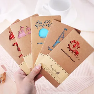 Set de cartes de vœux creuses en papier kraft, jolies cartes creatives pour joyeux anniversaire.