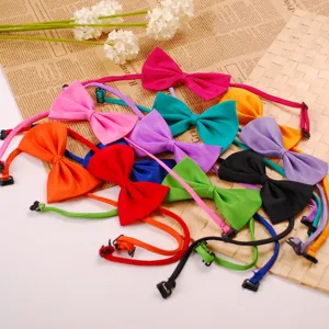 Buntes Haustier Fliege Halsband Set für Hunde und Katzen, verstellbarer Nylonriemen mit Schleife.