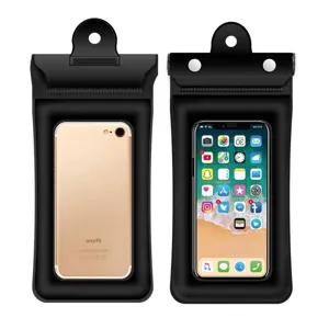 Pochette étanche téléphone universelle avec triple scellement velcro et coussin d'air.