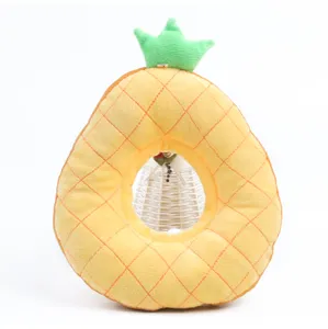 Cute pineapple plush pet Elizabethan collar, soft anti-lick cat and dog neck cone donut.