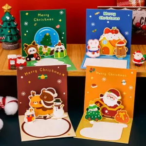Set di biglietti d'auguri 3D di Natale simpatici biglietti festivi per regali e feste