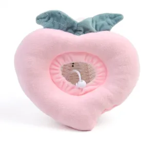 Cute peach shape pet Elizabethan collar soft plush cat anti-licking recovery cone detail