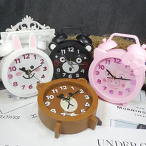 Cute cartoon animal alarm clock plastic table clock creative bedside clock for kids gift