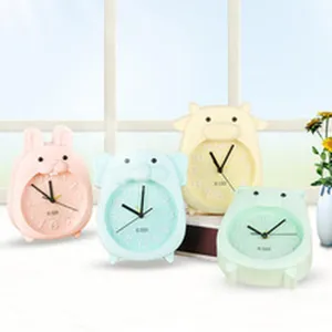 Cute animal alarm clock set for student bedroom desktop decoration, plastic creative clock.